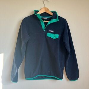 Patagonia Navy and Teal Fleece Pullover